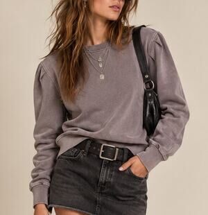 BLANK NYC Womens Crewneck Sweatshirt M Gray Lounge Y2K Indie Sleaze Grunge
